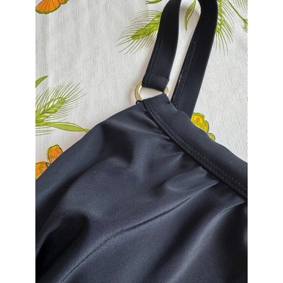 Merona Twist-Front Womens Tankini Top With Adjustable Straps Size 16W Black - Picture 3 of 8